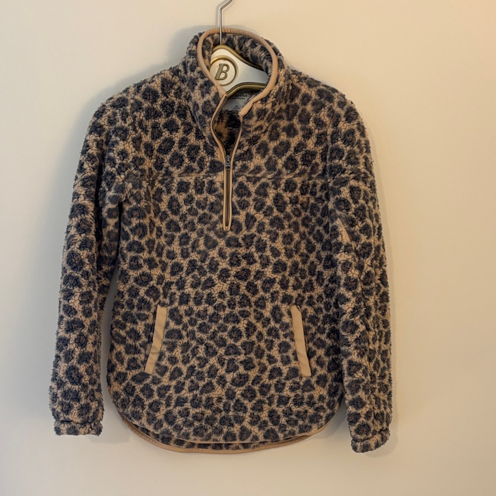 Abercrombie and Fitch Leopard Print Fleece Jacket